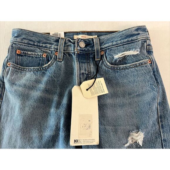 Levi's Premium Women's Sz 27 x 28 Blue Wedgie Straight Jeans $100+ - Picture 6 of 8